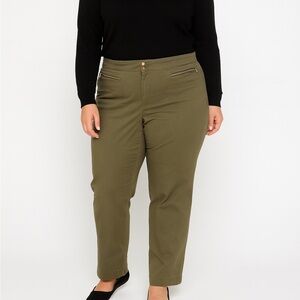 Lauren Ralph Lauren Women’s Size 16 Pants Olive Green Cotton Blend Straight Leg
